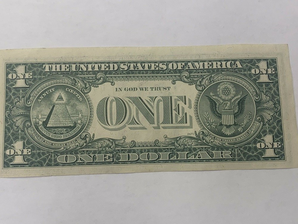 1977 $1 Wet Ink Transfer Offset Major Error One Dollar Uncirculated Note