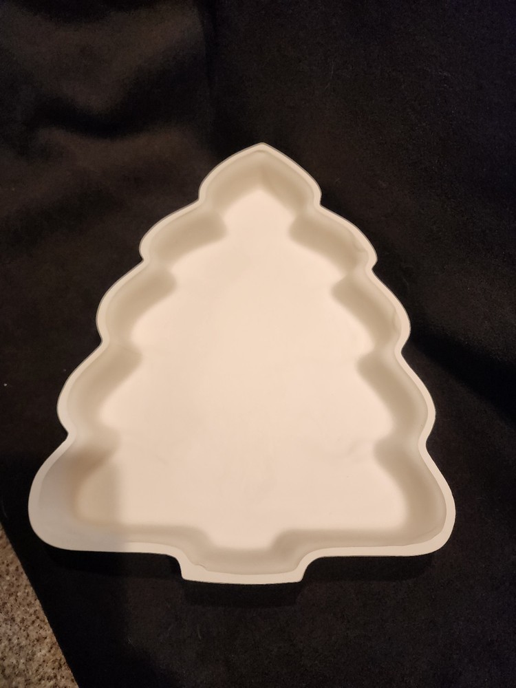Ready to Paint Ceramic Bisque Christmas Tree Platter