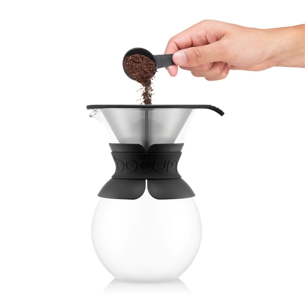 Bodum Pour-Over Coffee Maker with Permanent Filter, 34 oz, Black, New