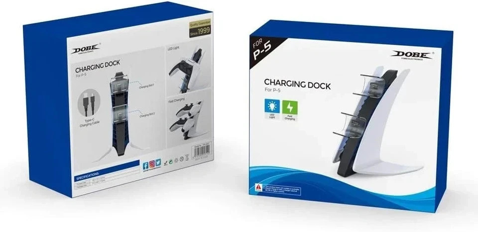 PS5 Controller Charger, PlayStation 5 Controller Charging Station with LED Light