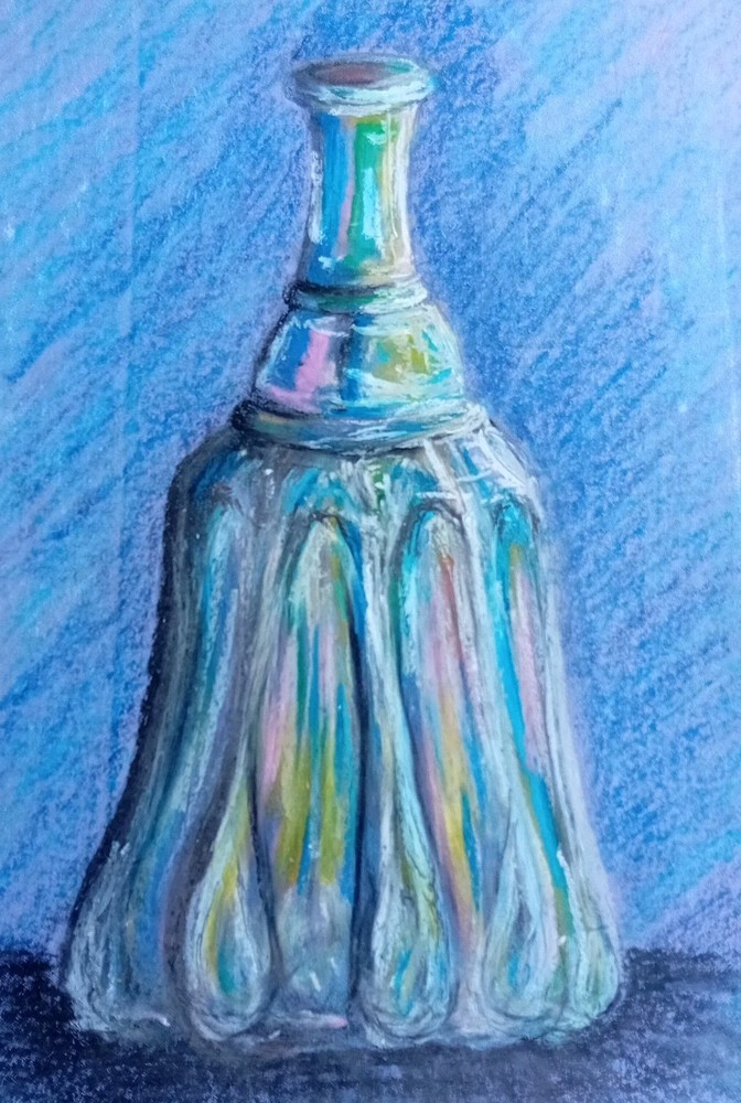 Chalk Pastel Study Of A Bottle