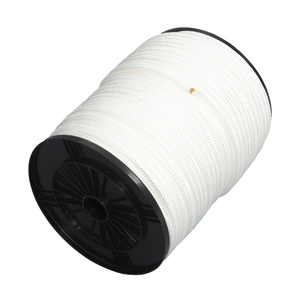 Multipurpose White Nylon Rope Sturdy Spool Solid Braid Knot Rope 3/8" × 500'
