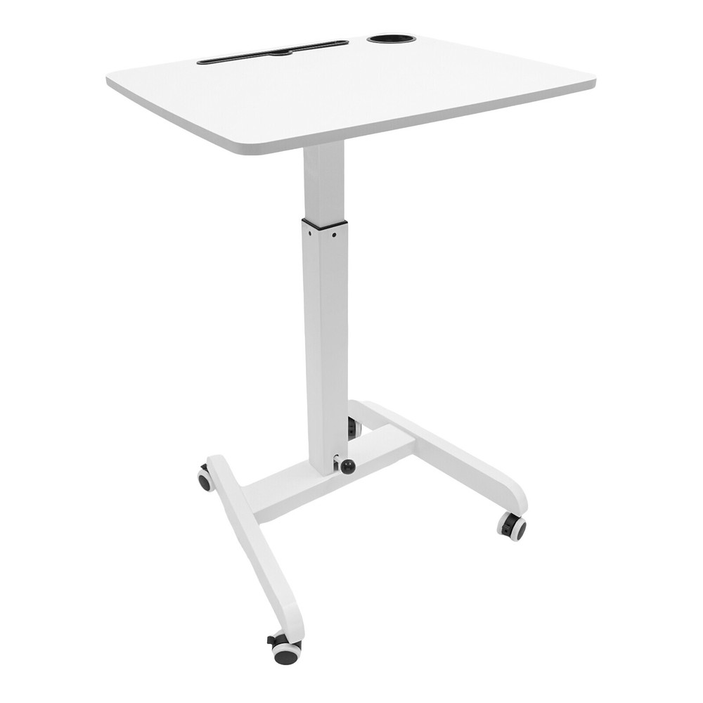 Adjustable Rolling Podium Mobile Standing Laptop Desk Presentation Lectern Table