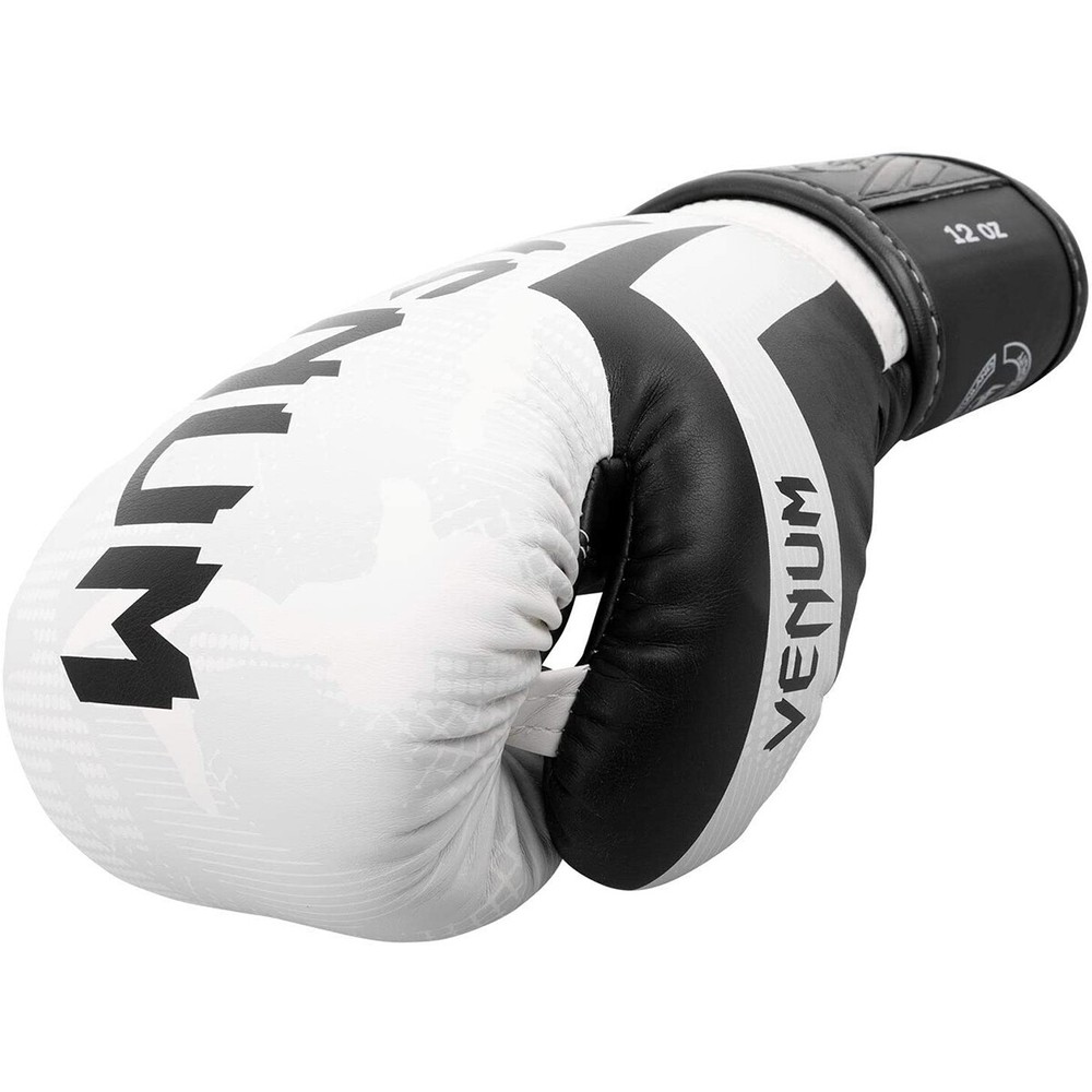 Venum Elite Hook and Loop Training Boxing Gloves - White/Camo