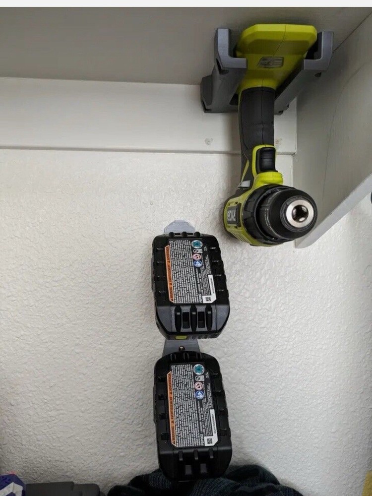 Ryobi Tool Holder Wall Mount 10 pack 3D Printed Black