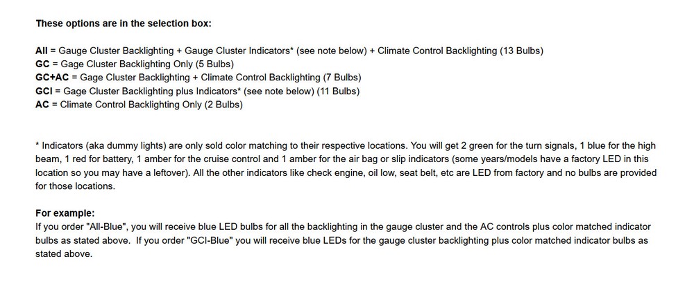 LED Gauge Cluster & Climate Controls Back Lighting Kit for 2004-2011 Ford Ranger