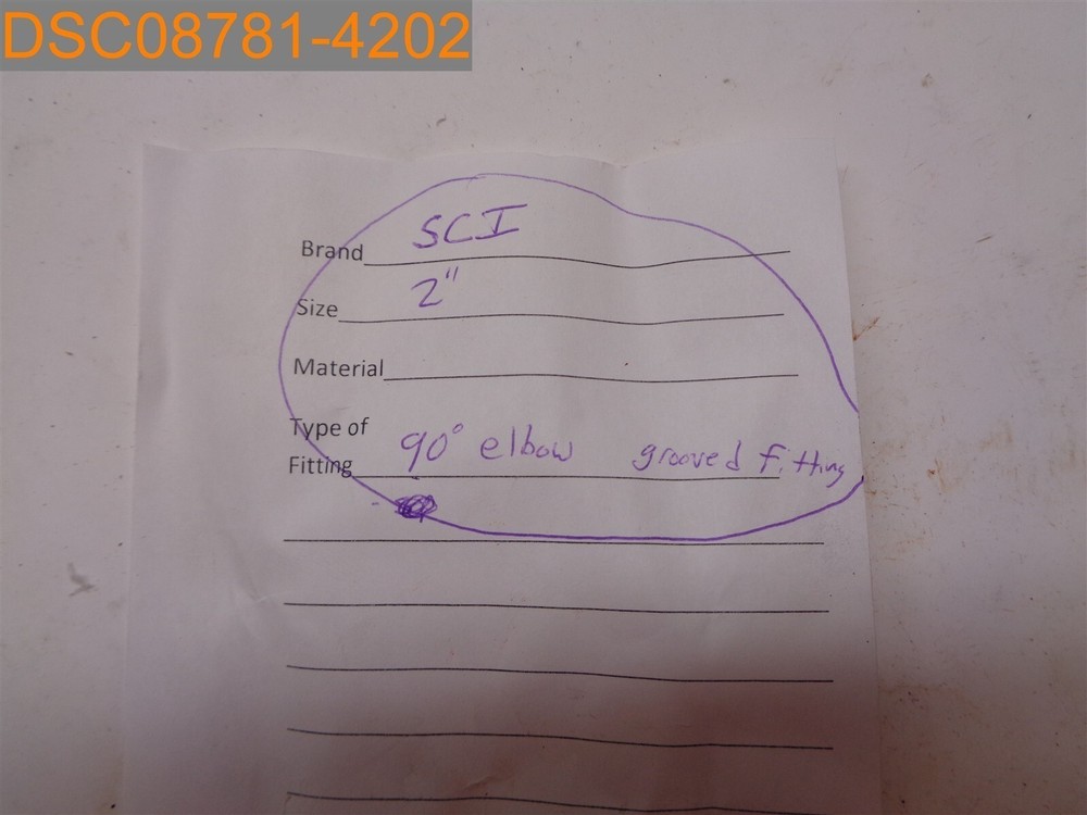 SCI 2" 90 Degree Elbow Grooved Fitting 09229, 65ES