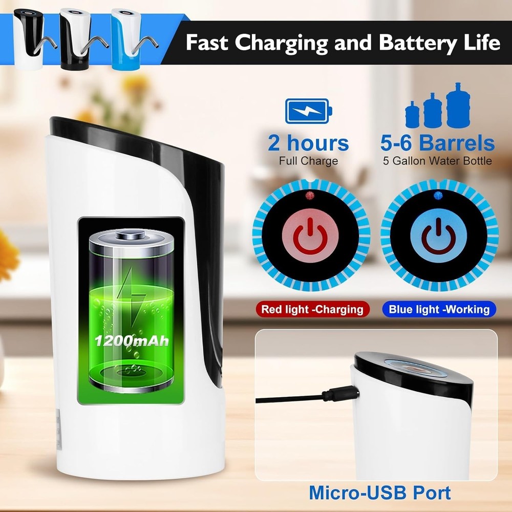 Water Bottle Switch Pump Electric Automatic Universal Dispenser 2-5 Gallon USB