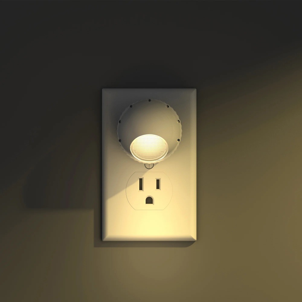 Rotating LED Night Light 2 Pack Soft White Dimmable Bulb for Home