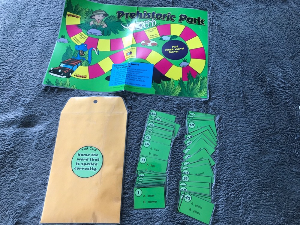Prehistoric Park! Spelling Lang Arts teacher game resources 5th grade