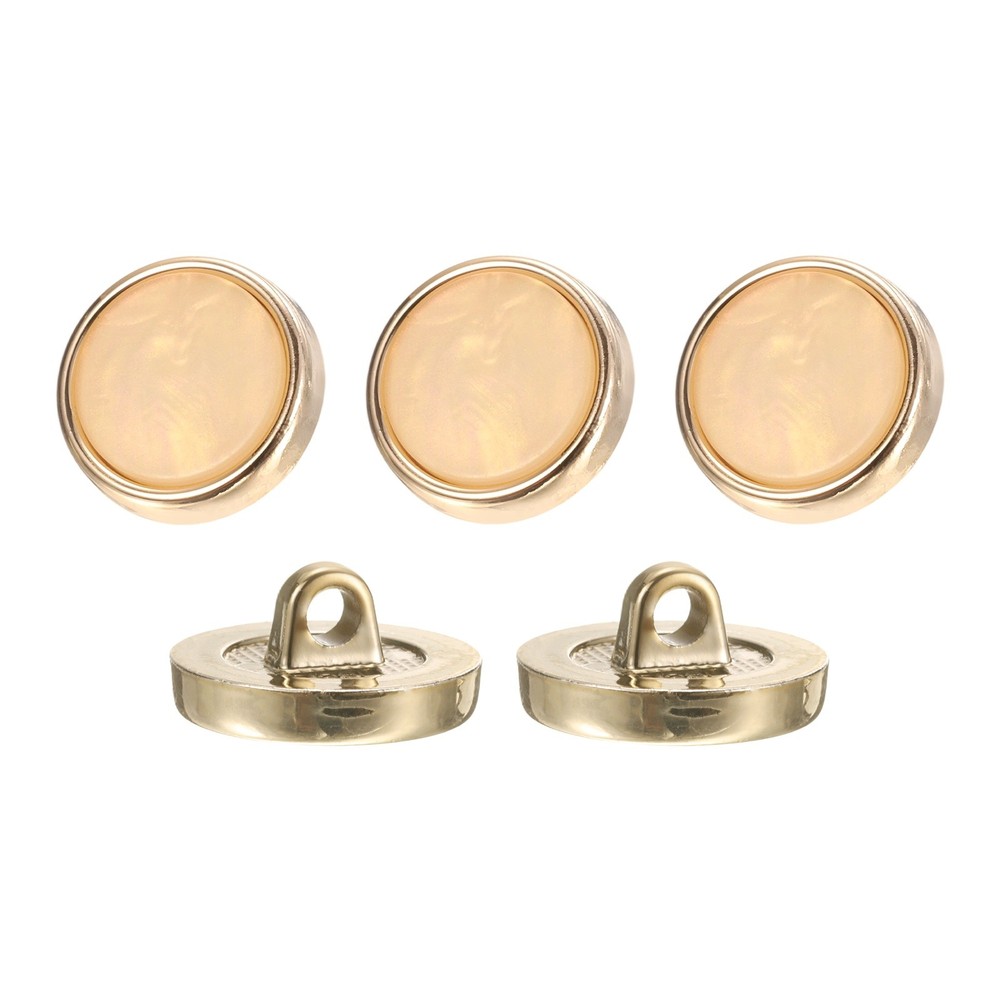 5Pcs Round Button, 18mm/0.7" Resin Decorative Pattern Button, Beige