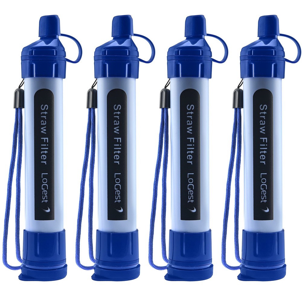 Logest 4 Pack Water Filter Straw - Portable, Compact, Multipurpose Water Puri...