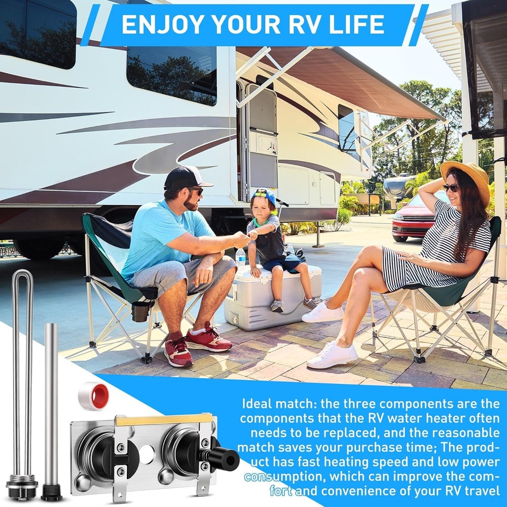 Saillong 4 Pieces RV Water Heater Parts Included Magnesium Anode Rod &...