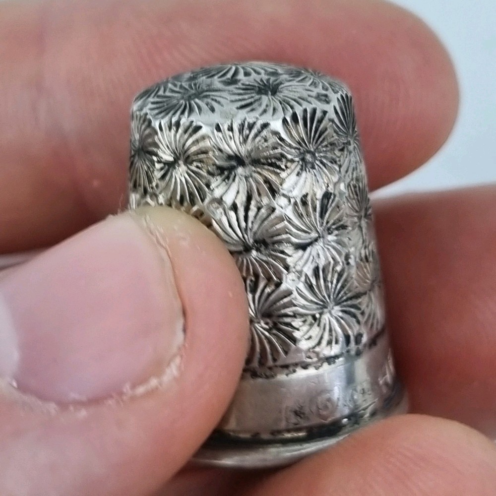 Antique Solid Silver Thimble Chester 1921 Charles Horner