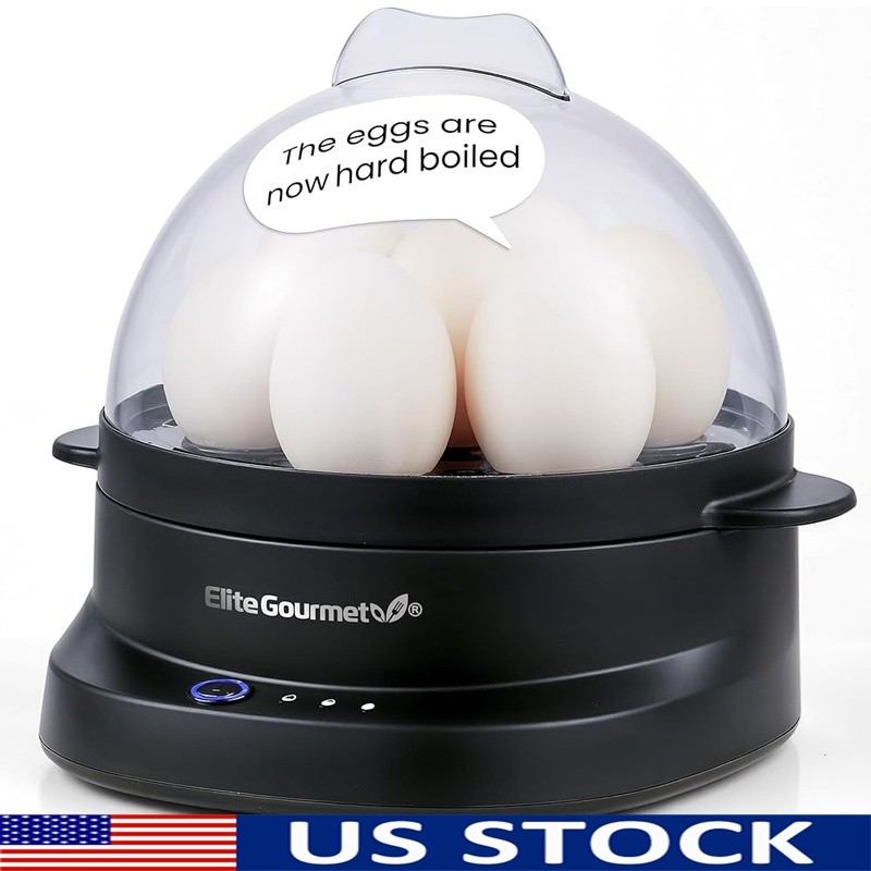 Voice Alert Egg Cooker 7 Egg Capacity Kitchen Steamer Compact Easy to Use
