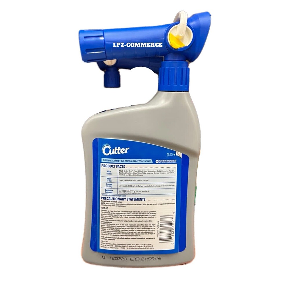 Cutter Backyard Bug Control Spray Concentrate, Fleas,Mosquito Repellent,32 fl oz