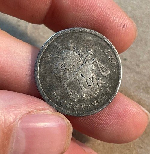 Mexico - 1882 ZsS Silver 25 Centavos - Popular