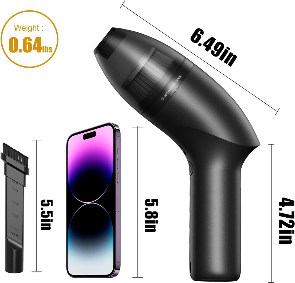 Handheld Computer Vacuum - Cordless & Reusable Hepa Filter