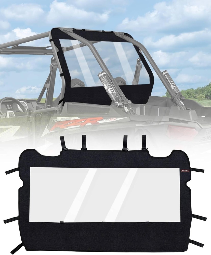 UTV Soft Rear Windshield -Polaris RZR Back Window - Durable, Easy Install, Co...