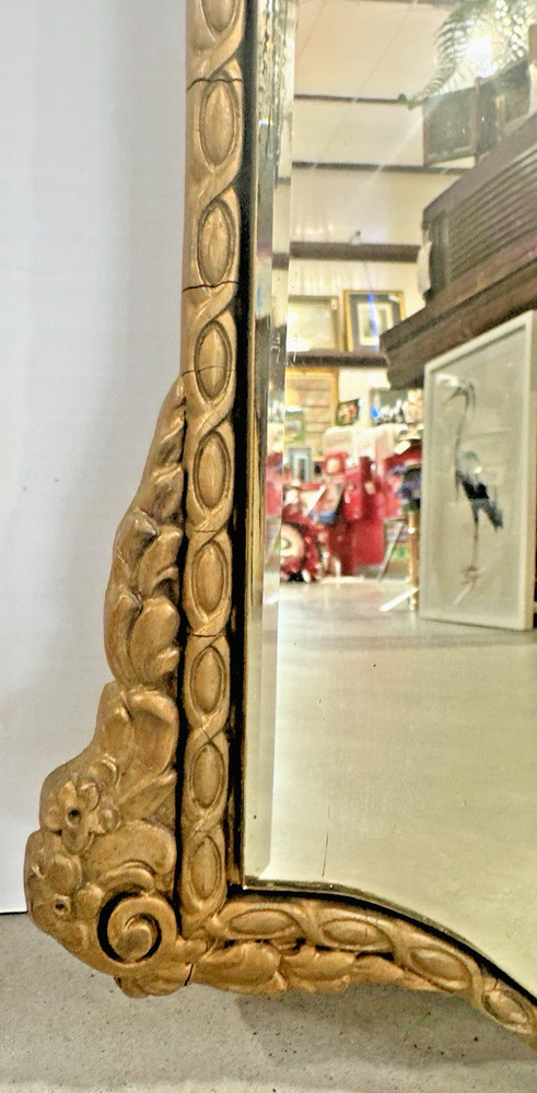 Antique Gilt Wood with Etched Mirror