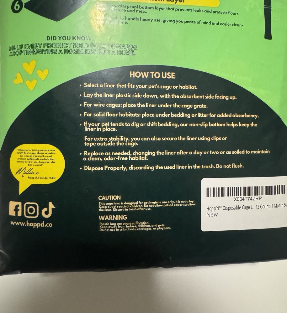 Hoppd Disposable Cage Liners For Critters