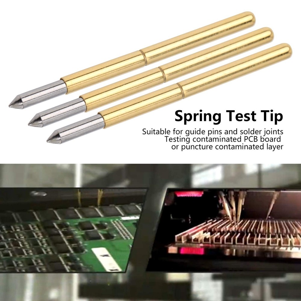 100pcs Test Probe, Pin Test Tools 2.0mm Spring Test Detection Probe Pins Bras...