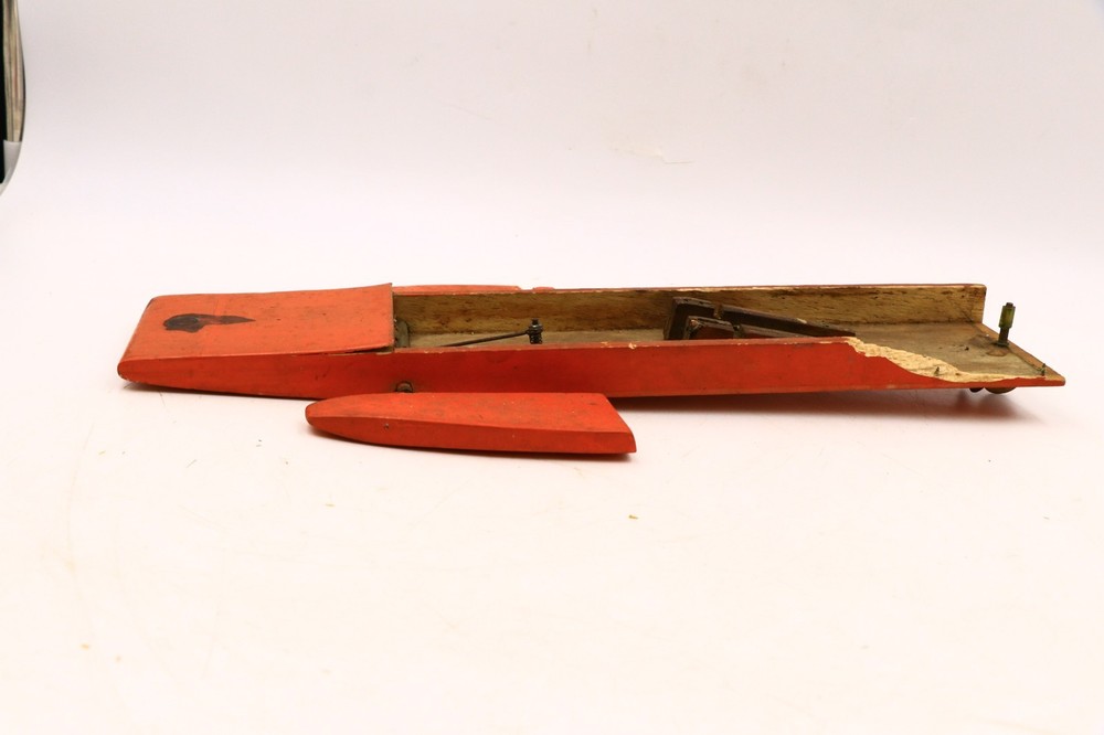 Vintage Nitro Balsa Boat (Partial) W/Propeller Rudder Possibly Control Line 16"