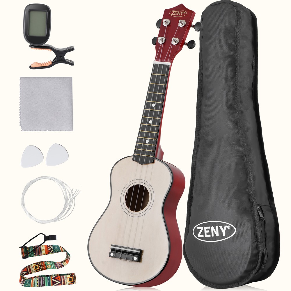 Ukulele 21" Beginner Kit for Kids, Complete with Gig Bag, Strap, Tuner, Strings