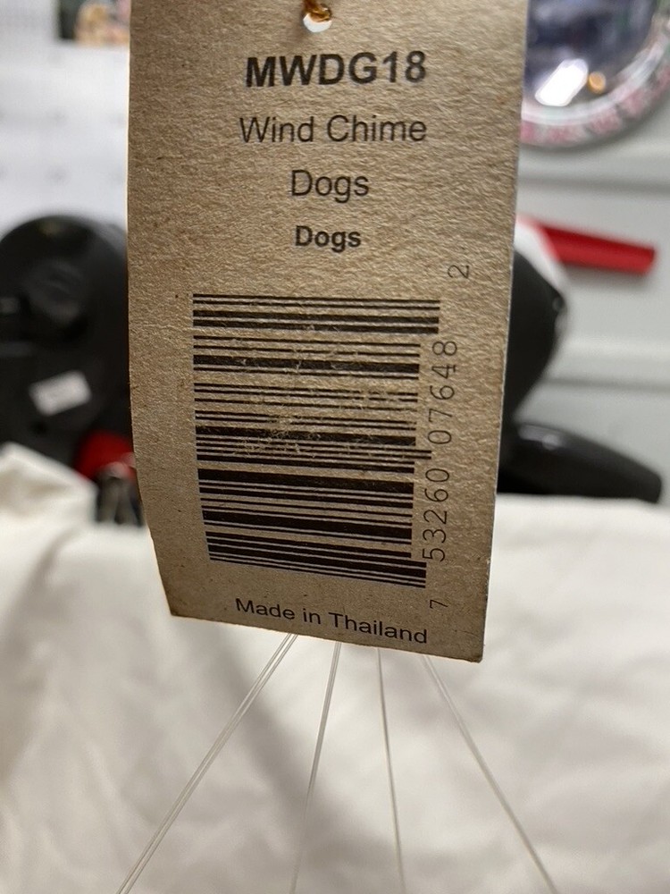 Clay Motif Wind Chime Bone Top Assorted Dog Breeds - Cocker Spaniel Leg Broken.