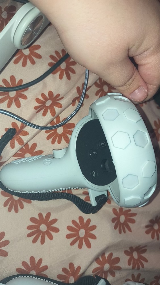 Meta Oculus Quest 2 VR Headset Controllers With Rubber Grips