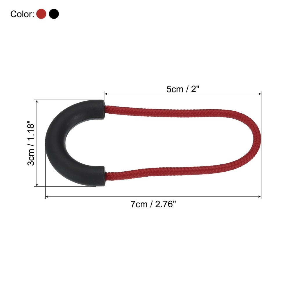30pcs Zipper Pulls Replacement Extension Cord Handle Fix Tab Extender Black Red