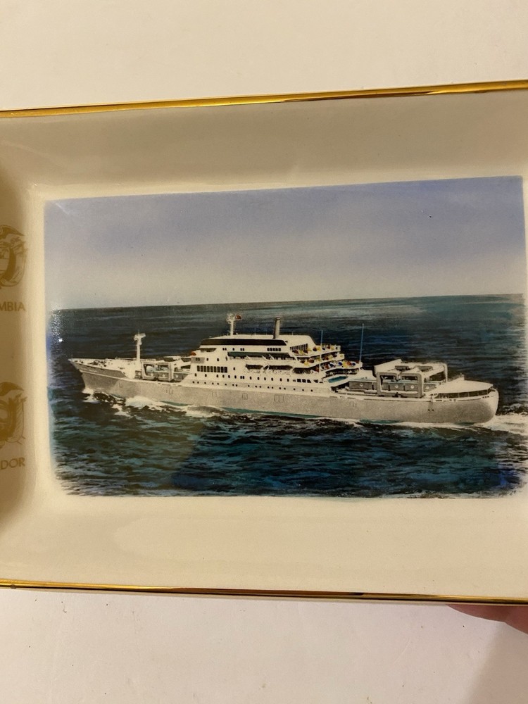 Vintage Grace Line Shipping Rectangular Ceramic Dish South America