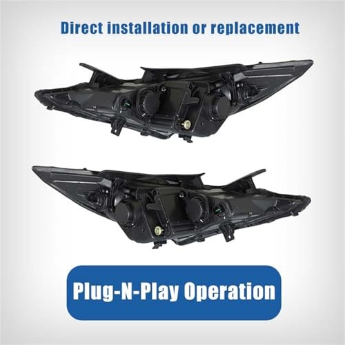 Headlights Assembly with Amber Corner Replacement for Sonata 2011-2014