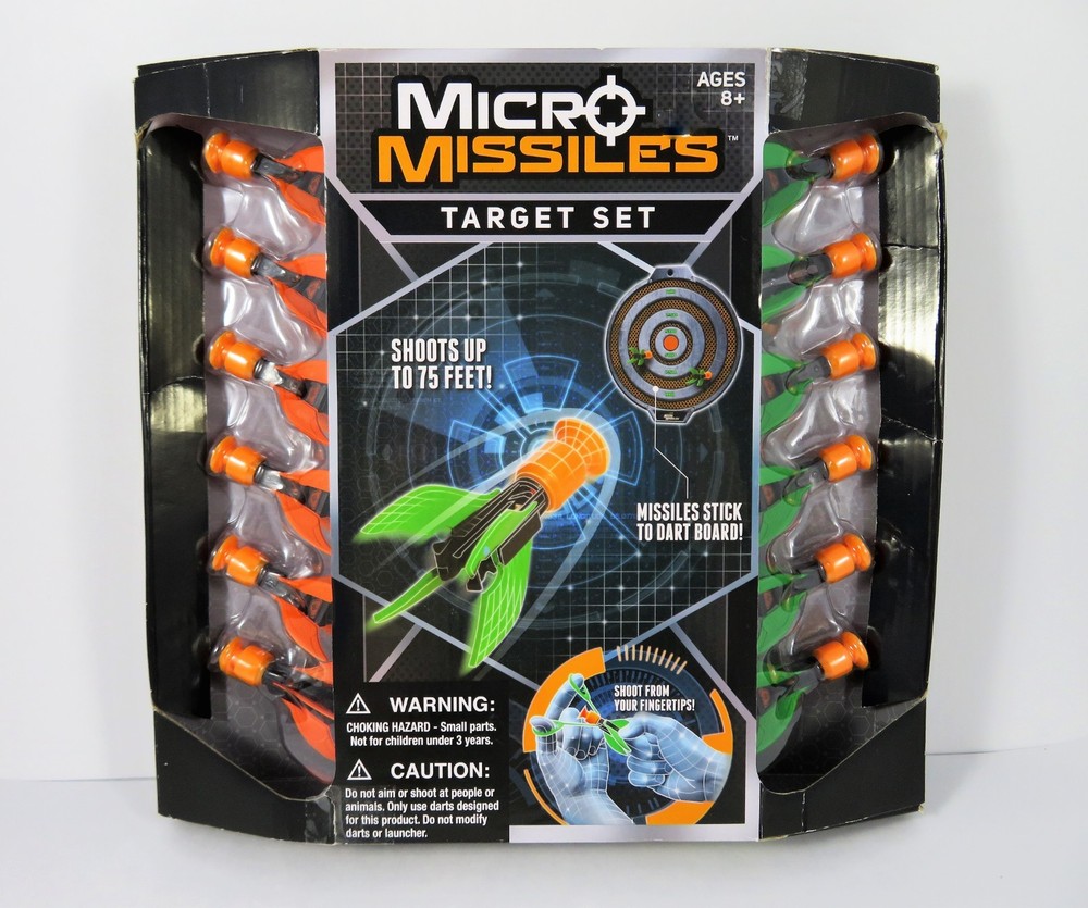 Micro Missiles Target Set Diggin Shoot From Fingertips Includes Board New In Pkg