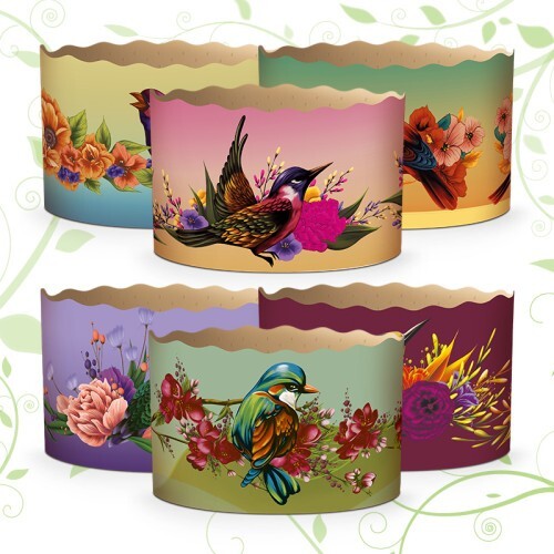 Set 6 Easter Bread Baking Paper Molds Forms  Paska  Panettone Cake Flowers Birds