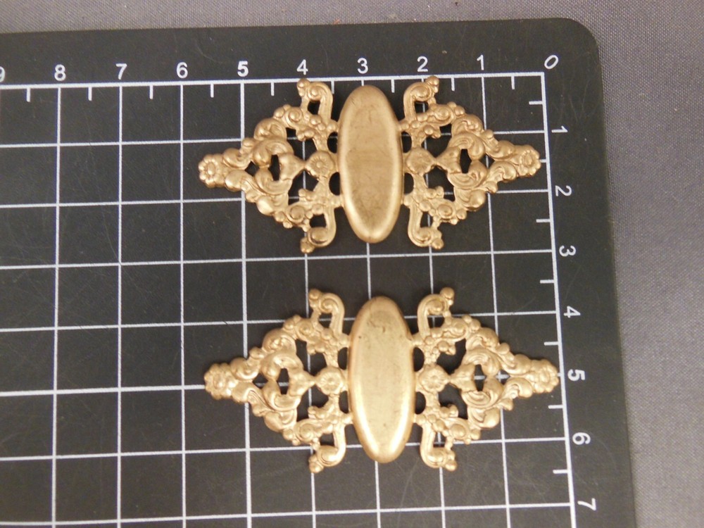 Brass Floral Bar w/setting bendable (x2) stamping (osb162)