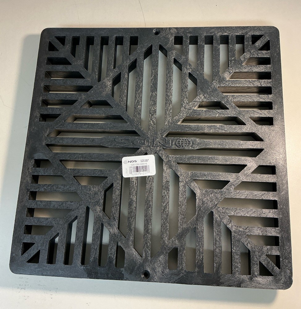 12 In. Square Catch Basin Drain Grate Black Plastic