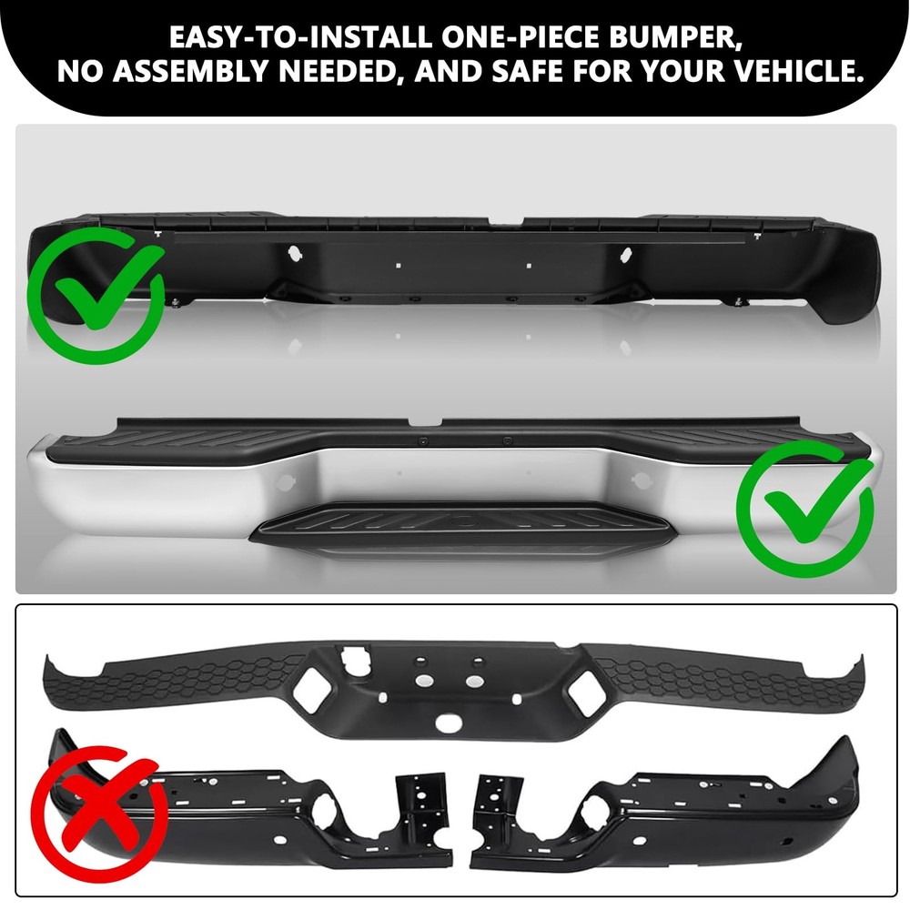 Rear Back Bumper Assembly for 2005-2021 Frontier no Sensor Holes Chrome