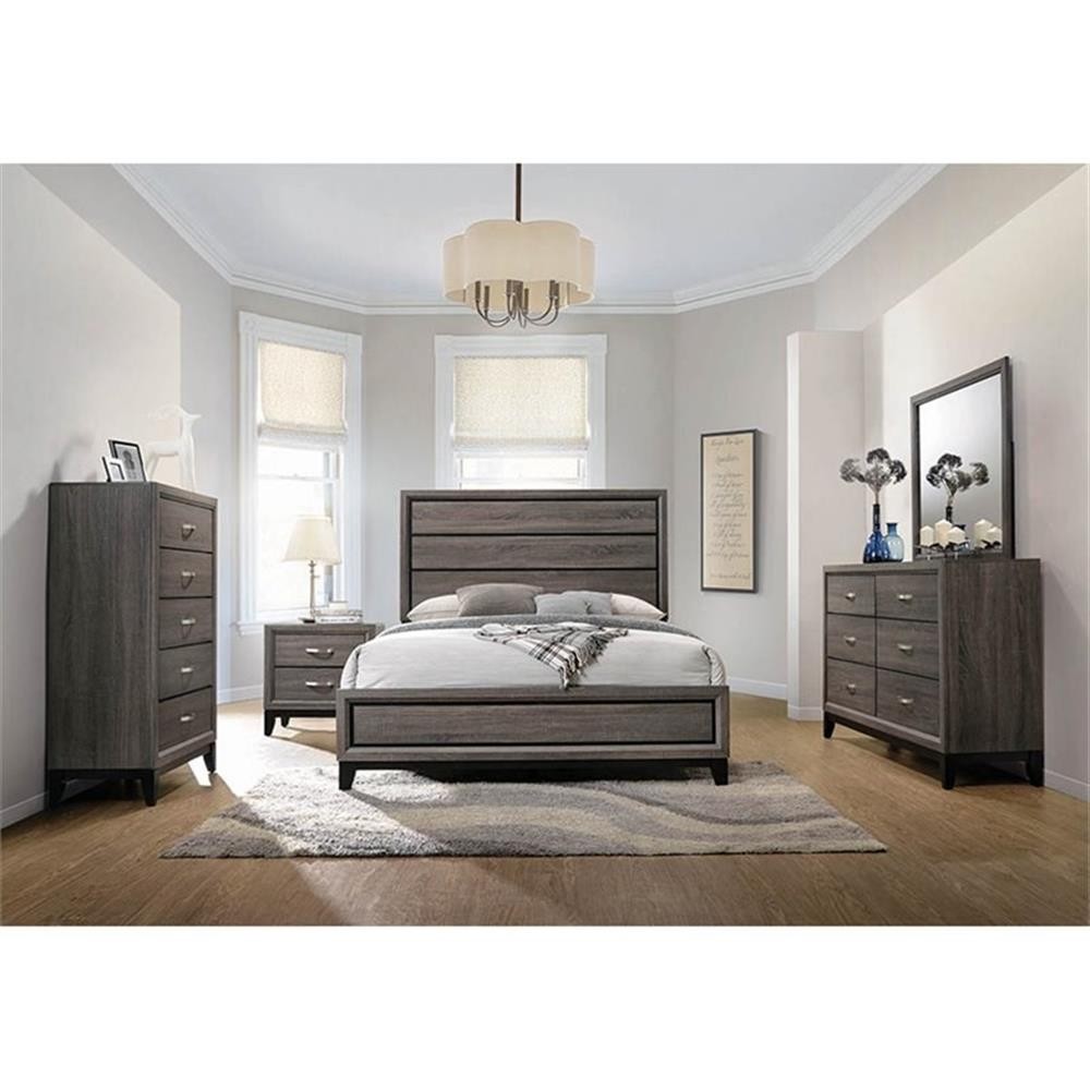 Watson 4-piece Queen Bedroom Set Grey Oak
