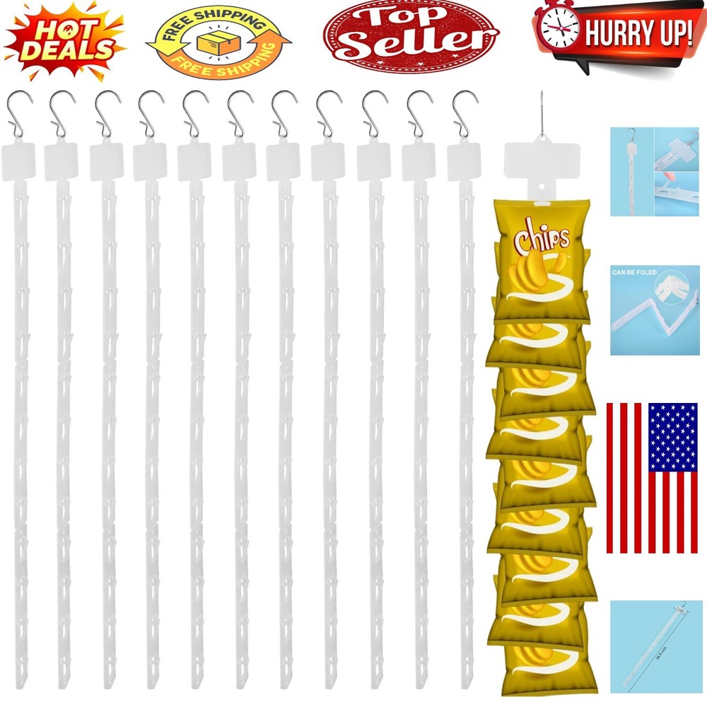 Durable Wall-Mountable Merchandise Display Strips - 12 Hanging Stations Included