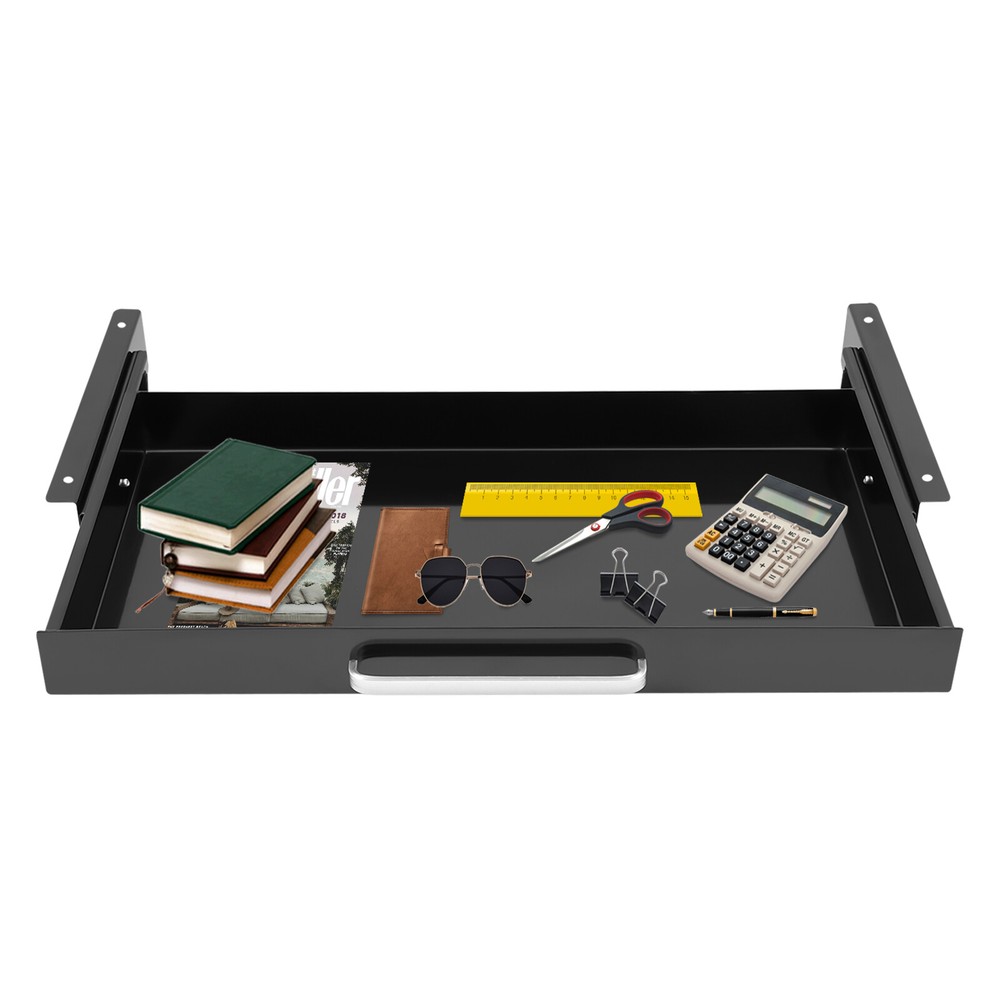 21.5" Black Under Desk Mounted Sliding Pull-out Drawer For Standing Desks
