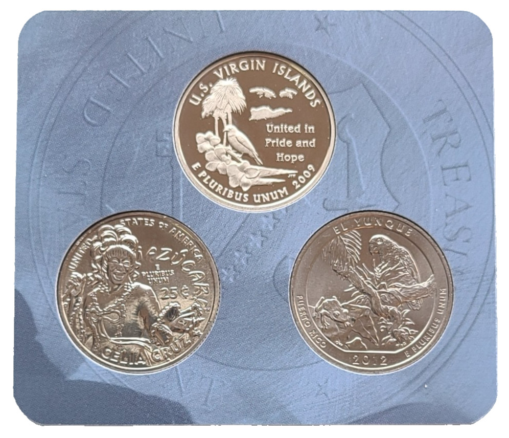 Caribbean - 3 pc set / 1 Proof & 2 "S" Mint Quarters