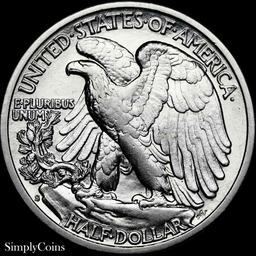 1942-S Walking Liberty Half Dollar AU++ About Uncirculated Silver BETTER DATE