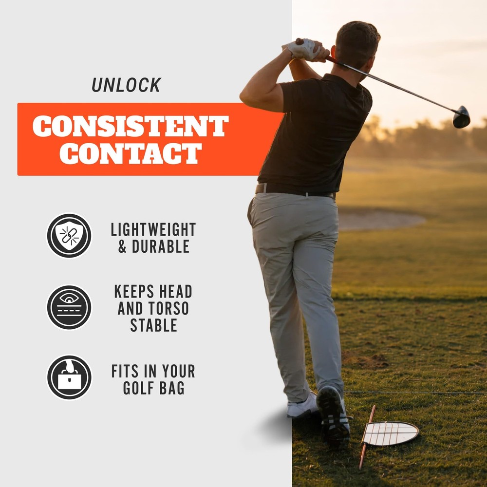 WHYGOLF Alignment Mirror with 2 Rods Portable Golf Training Aid for Swing and