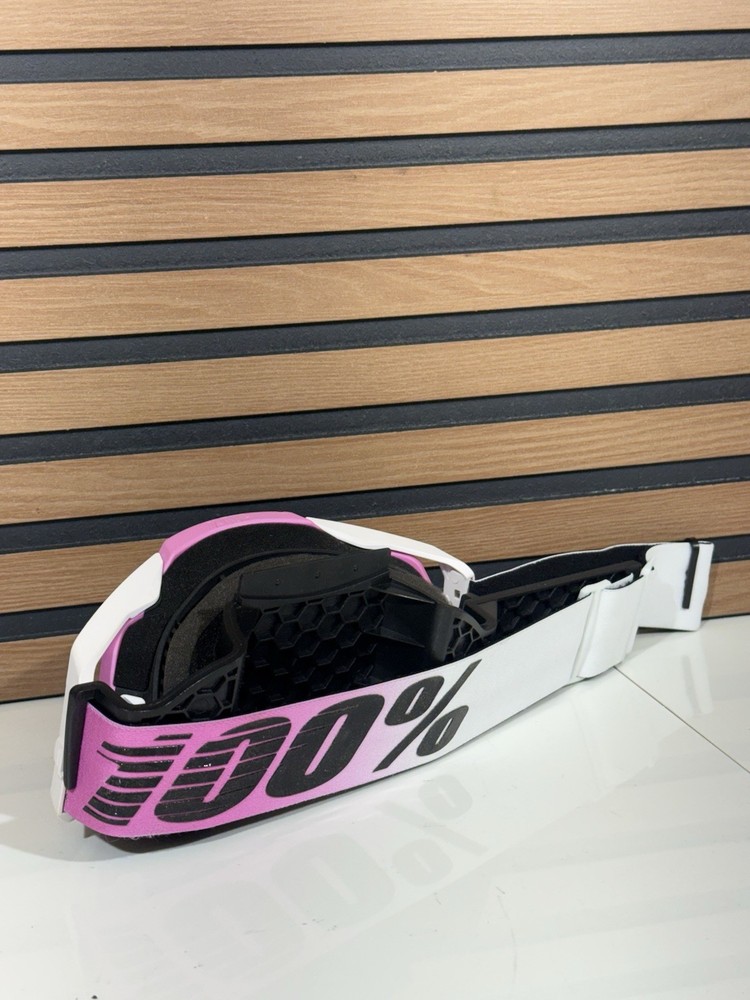 100% Armega Goggles Harmony Pink / White - Blue Lens