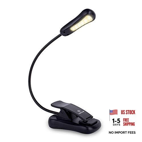 3000K Warm LED Book Light Rechargeable-Book-Light-Reading in Bed at Black