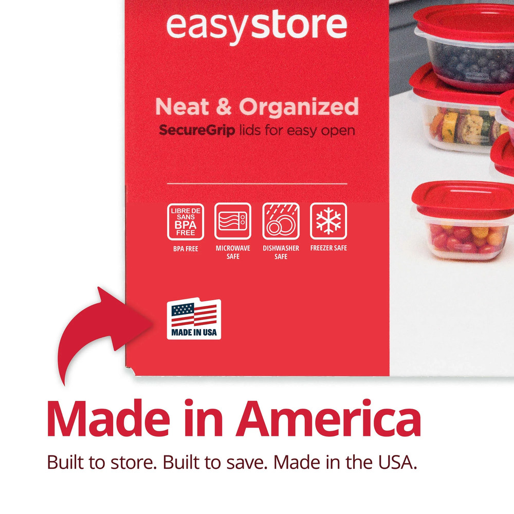 Rubbermaid EasyStore 18Pc Medium Rectangle Food Storage Containers Set Lids