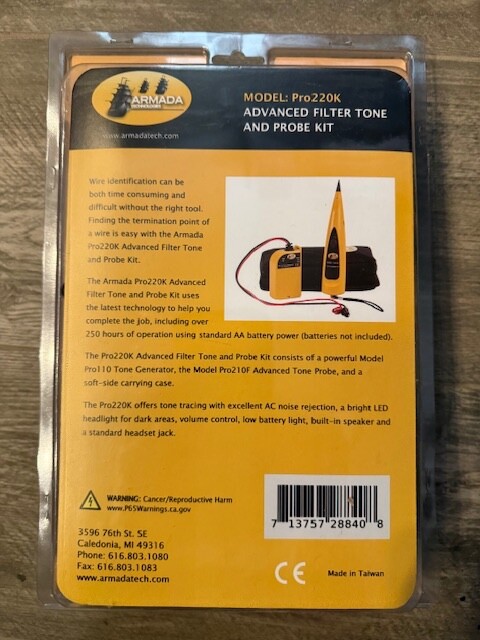 Armada Technologies PRO220A Advanced CATV Tone and Probe Kit