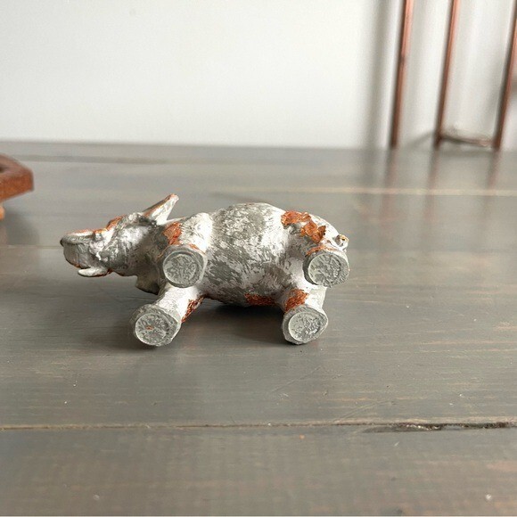 Eclectic Revival Upcycled Hand Painted Miniature Elephant Figurine