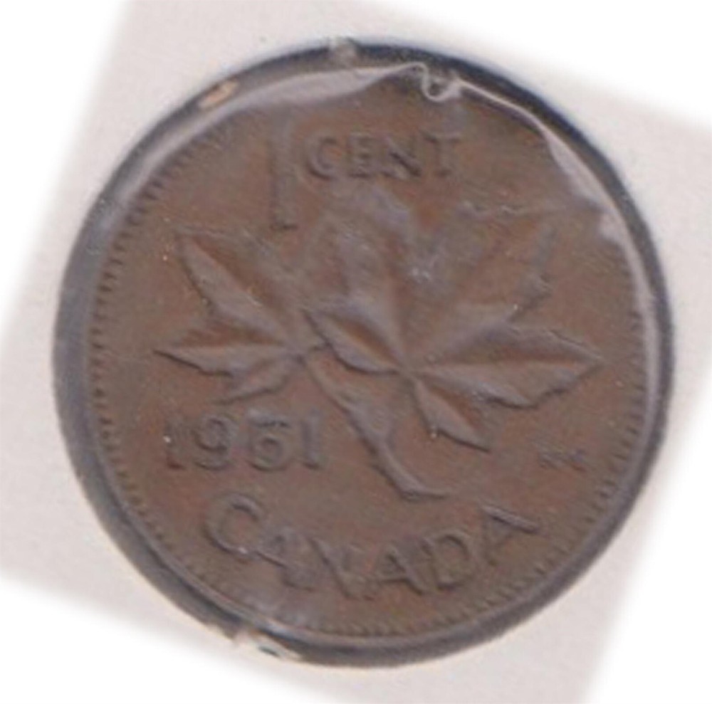 (H205-11) 1951 Canada 1c coin (K)